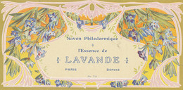 ETIQUETTE  SAVON  PARUM  SAVON  PHILODERMIQUE A L'ESSENCE DE LAVANDE    PARIS - Etiquettes