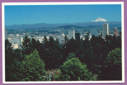 PORTLAND - Japanese Garden - View Of City, International Rose Test Garden And Mount Hood From Deck Of Pavillon - Portland