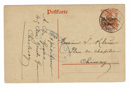 1917 Entier Postal Postwaardestuk EP Duitse Bezetting Occupation Allemande Deutsche Reich Overdruk Charleroi Obl. - Ocupación Alemana
