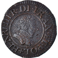 Monnaie, France, Henri III, Denier Tournois, 1583, Paris, TB+, Cuivre - 1574-1589 Henry III