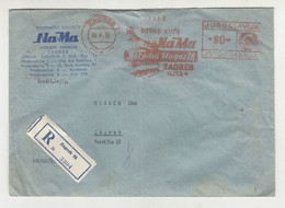 NaMa Meter Stamp On Company Letter Cover Posted Registered 1965 Zagreb B220320 - Croacia