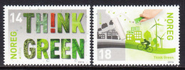 2016 Norway Think Green Environment Cycling Europa Complete Set Of 2 MNH @ BELOW FACE VALUE - Ongebruikt