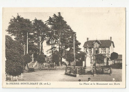 49 Maine Et Loire St Pierre Montlimart La Place Et Le Monument Aux Morts Ed Librairie Deschamps Beaupréau - Autres & Non Classés