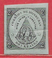 Honduras N°2 2r Noir Sur Vert-gris 1877 * - Honduras