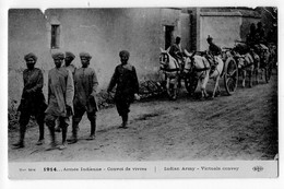 Cpa, 1914, Armée INDIENNE, Convoi De Vivres, Dos Ecrit 1915?, Chevaux, Très Animée, Charrette - Ausrüstung