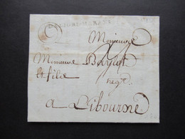 Frankreich 1784 Stempel L1 Daligre - Marans Faltbrief Mit Inhalt Nach Libourne Bartaxe / Taxvermerk - 1701-1800: Précurseurs XVIII