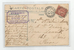 13 Marseille  Cachet Prado , Tampon épicerie Boucherie Bois F , Pont De Vivaux 1906 - Castellane, Prado, Menpenti, Rouet