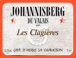 Etiquette Neuve De Vin Suisse Johannisberg Du Valais Les Clagières Caves Saint Pierre à Chamoson - 100 Cl - Vin De Pays D'Oc