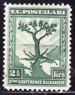 TURCHIA TURKÍA TURKEY 1931 SECOND BALKAN CONFERENCE OLIVE TREE WITH ROOTS EXTENDING TO ALL CAPITALS 2 1/2K MH - Nuovi