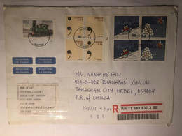 Sweden Cover Sent To China With Stamps - Briefe U. Dokumente