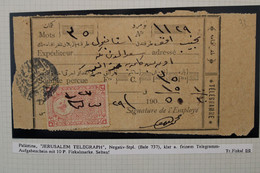 1900 Jerusalem Telegraph Cachet Negatif Empire Ottoman Türkei LEVANT Cover Palestine Palästina Israel Bale 737 - Lettres & Documents