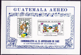Guatemala 1971: "10 Jahre CARE" (Maya-Kultszenen) Michel-No. 909a-910a Block 12 ** Postfrisch MNH - Indiens D'Amérique