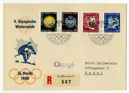 Schweiz, St. Moritz 1948, Olympische Winterspiele - Cartas
