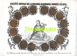 PORSELEINKAART CARTE PORCELAINE BRUXELLES SOCIETEROYALE DE LA GRANDE HARMONIE FONDEE EN  1811 17,9 CM X 13 CM - Artesanos