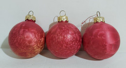 14242 3 Palle In Vetro Per Albero Di Natale - Colore Rosso - Decorative Items