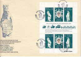 British Antarctic Territory (BAT) 1978 25th. Anniversary Of The Coronation M/s FDC (BAT175B) - FDC