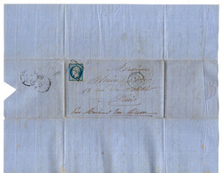 TB 3283 - 1860 - LAC - Lettre De LYON Pour Mr BRUN à PARIS - 1849-1876: Période Classique