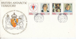 British Antarctic Territorry (BAT) 1982 21st Birthday Of Princess Of Wales 4v FDC (BAT184B) - FDC