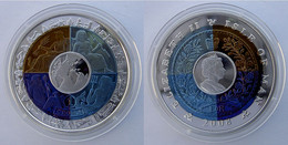 ISLE OF MAN 1 C 2008 SILVER BIMETALLIC PROOF YEAR OF THE EARTH MINTAGE 3000 WEIGHT 9g.c. TITOLO 0,999 CONSERVAZIONE FOND - Île De  Man