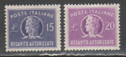 ITALIA 1949-52 - Recapito Autorizzato ** - 2 Scan           (g8401) - 1946-60: Ungebraucht