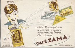 BUVARD ILLUSTRE CAFE ZAMA - XXe ANNIVERSAIRE - Coffee & Tea