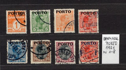 Danmark Mi Porto 1-8  Porto Stamps 1921 FU - Segnatasse