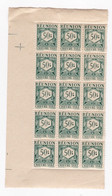 Réunion 1947 Timbre Taxe , 1 Bloc 50 Centimes Neufs – 15 Timbres - Portomarken