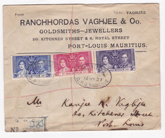 Ile Maurice 1937 Telegram Of Ranchhordas Vaghjee & Co Port Louis Mauritius. - Mauritius (...-1967)