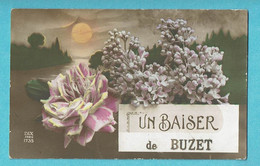 * Buzet - Pont à Celles (Hainaut - La Wallonie) * (DIX Paris 1735) Un Baiser De Buzet, Fantaisie, Lune, Fleurs, Rose - Pont-à-Celles