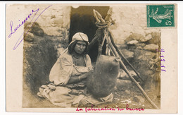 CPA ALGERIE Carte-photo N°5 La Fabrication Du Beurre Souvenir D'Aboutville Aïn El Hadjar Bouira Bijoux - Autres & Non Classés