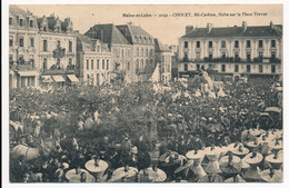 CPA 49 CHOLET Carte Rare Mi-Carême Halte Sur La Place Travot Publicité Magasin BOUCARD - Cholet