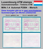 Luxemburg Luxembourg Timbres ATM P2504 Zwei Marken 1Fr. ** Je Mit Weisslichem + Gelblichem Gummi / Frama Automatenmarken - Vignettes D'affranchissement