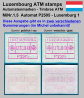 Luxemburg Luxembourg Timbres ATM P2505 Zwei Marken 1Fr. ** Je Mit Weisslichem + Gelblichem Gummi / Frama Automatenmarken - Postage Labels