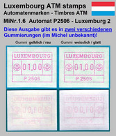 Luxemburg Luxembourg Timbres ATM P2506 Zwei Marken 1Fr. ** Je Mit Weisslichem + Gelblichem Gummi / Frama Automatenmarken - Vignettes D'affranchissement