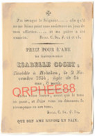 Coget Isabelle, ° 1780 - Hoboken 1834 - Obituary Notices