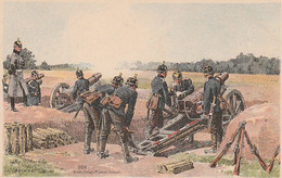 AK Deutsche Artillerie In Feuerstellung - Geschütz -  Künstlerkarte C.Becker (60117) - Regimientos