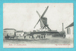 * Zele (Oost Vlaanderen) * (Uitg Van Den Abbeele) Zandbergplaats, Animée, Attelage, Moulin, Molen, Zeldzaam, TOP Rare - Zele