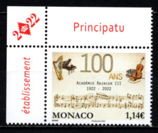 MONACO 2022 - CENTENAIRE DE L'ACADÉMIE RAINIER III - NEUF ** - Unused Stamps