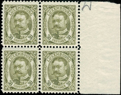 Luxembourg Luxemburg 1906 Guillaume IV. Bloc 4x 30c. OFFICIEL Neuf MNH** - 1906 Willem IV