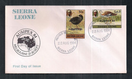 Série D'oiseaux De La Sierra Leone 1982 Le Premier Jour De Couverture - Other