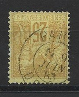 SAGE 25C BISTRE   DAGUIN PARIS DEPART 1883 RARE - Mechanical Postmarks (Advertisement)