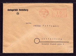 BRD Brief Mit Rotem Postfreistempel Von HEIDELBERG  Für 10 DEUTSCHE POST  - 18.10.50 - Storia Postale