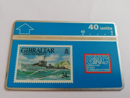 GIBRALTAR  LANDYS & GYR  40 UNITS MINT HMS WATERHEN /STAMP ON CARD   **9412 ** - Gibraltar