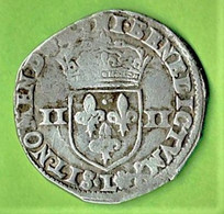 HENRI IV / QUART D'ECU / 1595 L - BAYONNE / 9.24 G / 29.5 Mm ( Rare ) - 1589-1610 Enrique IV