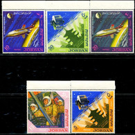 LA0640 Jordan 1965 Aerospace Development Satellite Pagoda, Etc. 5V MNH - Jordanie