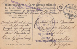 PRISONNIER INTERNE EN SUISSE DE GLION VERS IXELLES LE 24 MAI 1916 - Prigionieri