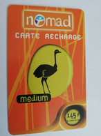 FRANCE/FRANKRIJK  NOMAD CARTE  MEDIUM/BIRD   NOMAD OU SPOT    145 FR  PREPAID  USED    ** 9442** - Nachladekarten (Handy/SIM)