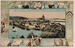 Gruss Aus Mölln In Lauenburg. Panorama. (Till-Eulenspiegel's-Streiche). - Lauenburg