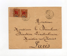 !!! GUYANE, LETTRE DE CAYENNE DE 1913 POUR PARIS AFFRANCH PAIRE GROUPES SURCHARGES - Briefe U. Dokumente