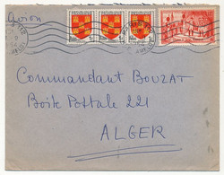 FRANCE - Env Affr. 1F Armoiries Poitou X3 + 12F Légion D'Honneur, OMEC Paris 112  - 1954 - Briefe U. Dokumente